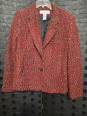 Sag Harbor Tweed Blazer Size 10 Colorful Vintage Statement